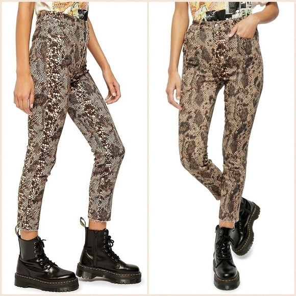Free People Denim - NEW Free People Two Faced Snake Print High Rise Skinny Jeans Sz 25